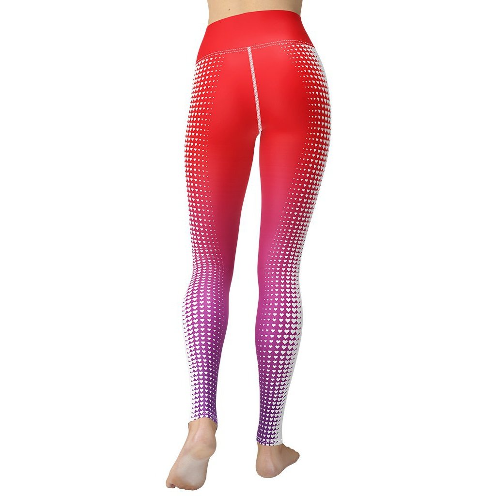 Hearts Optical Illusion Yoga Leggings
