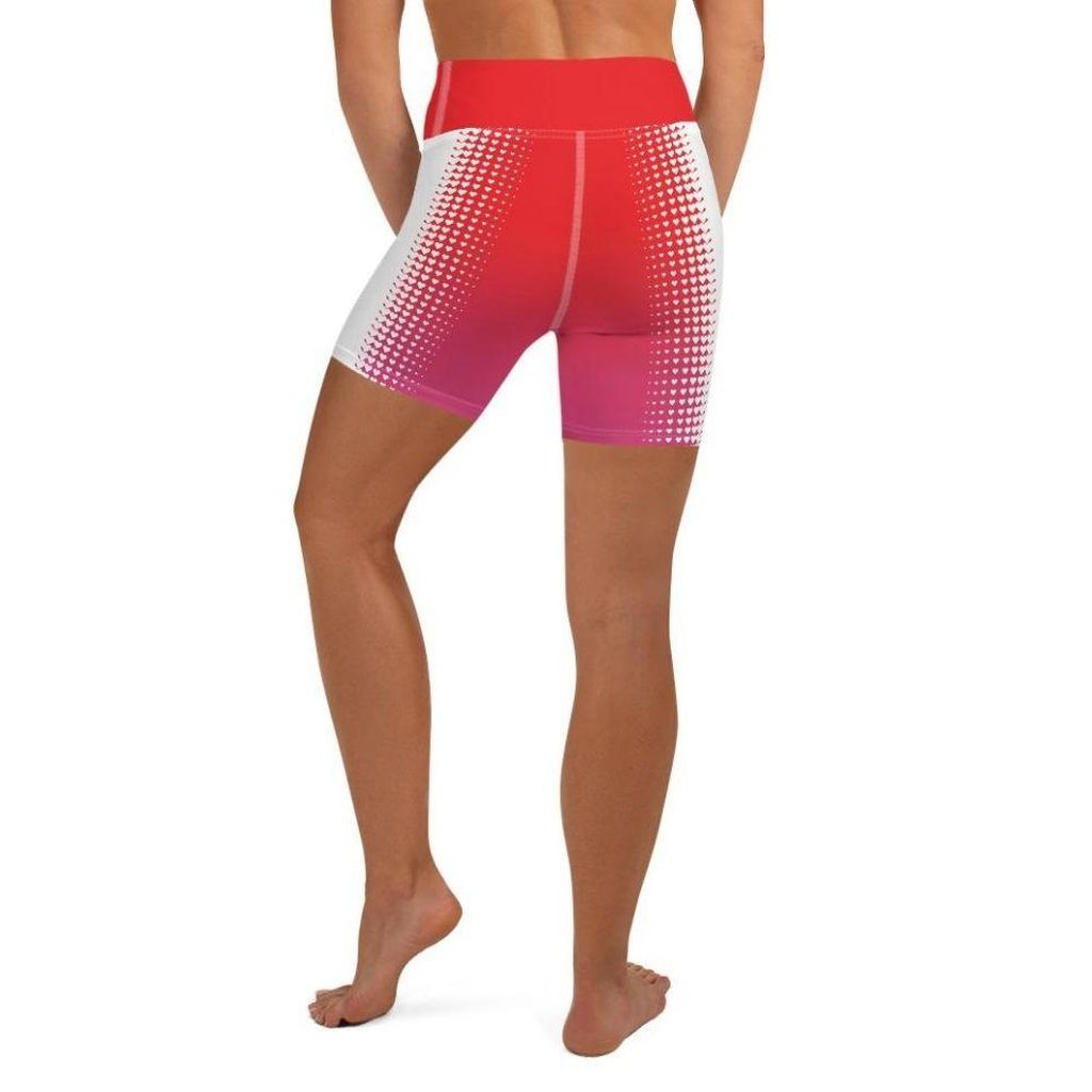 Hearts Optical Illusion Yoga Shorts