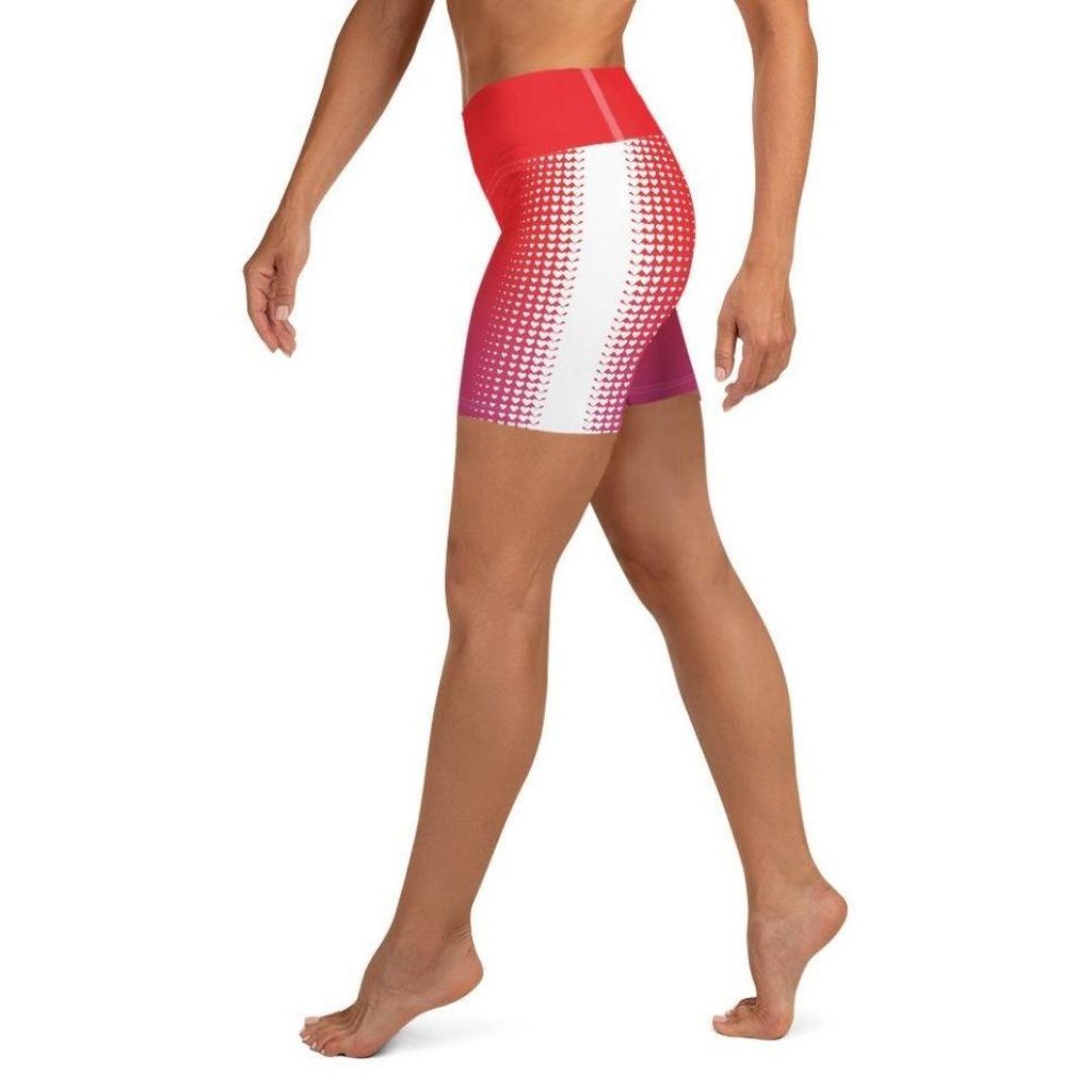 Hearts Optical Illusion Yoga Shorts