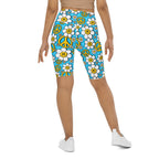 Hippie Flower Pattern Biker Shorts