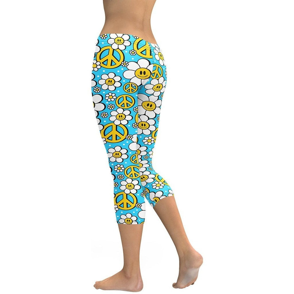 Hippie Flower Pattern Capris