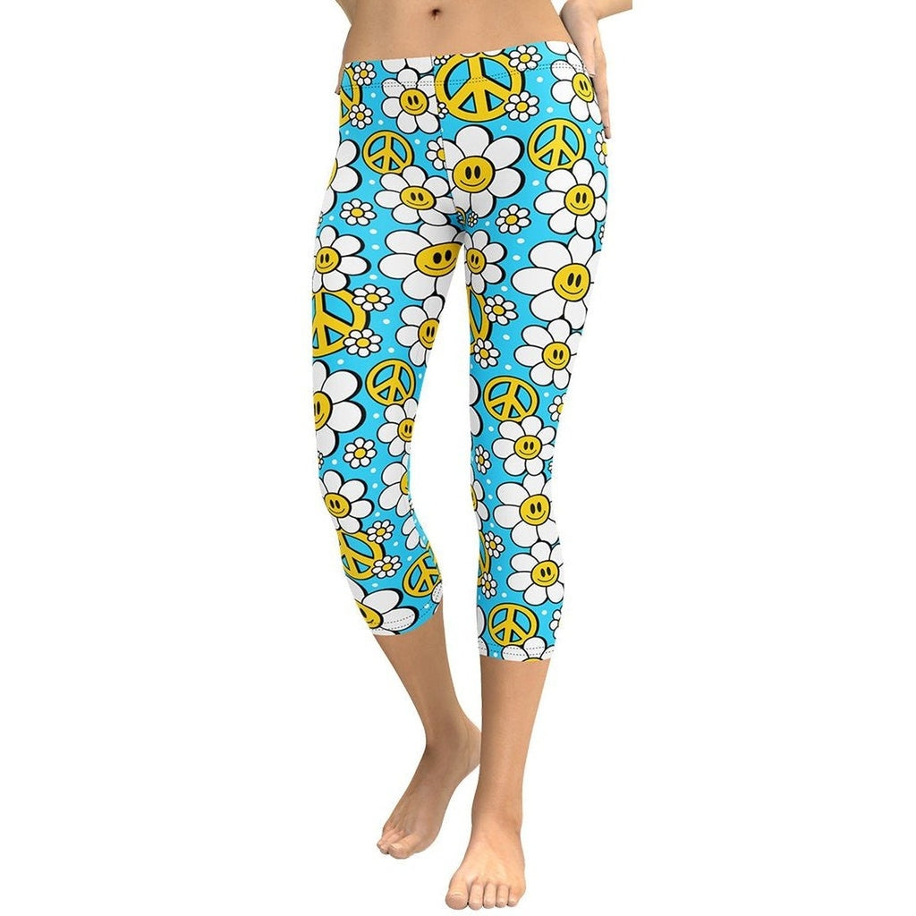 Hippie Flower Pattern Capris