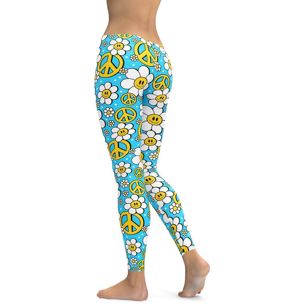 Hippie Flower Pattern Leggings
