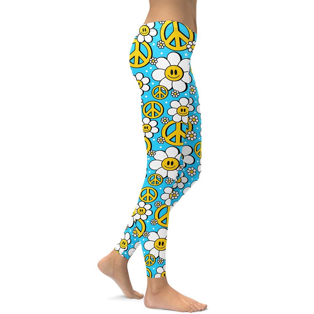 Hippie Flower Pattern Leggings