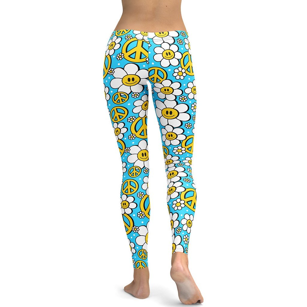 Hippie Flower Pattern Leggings