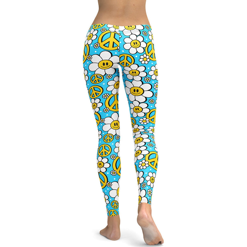 Hippie Flower Pattern Leggings