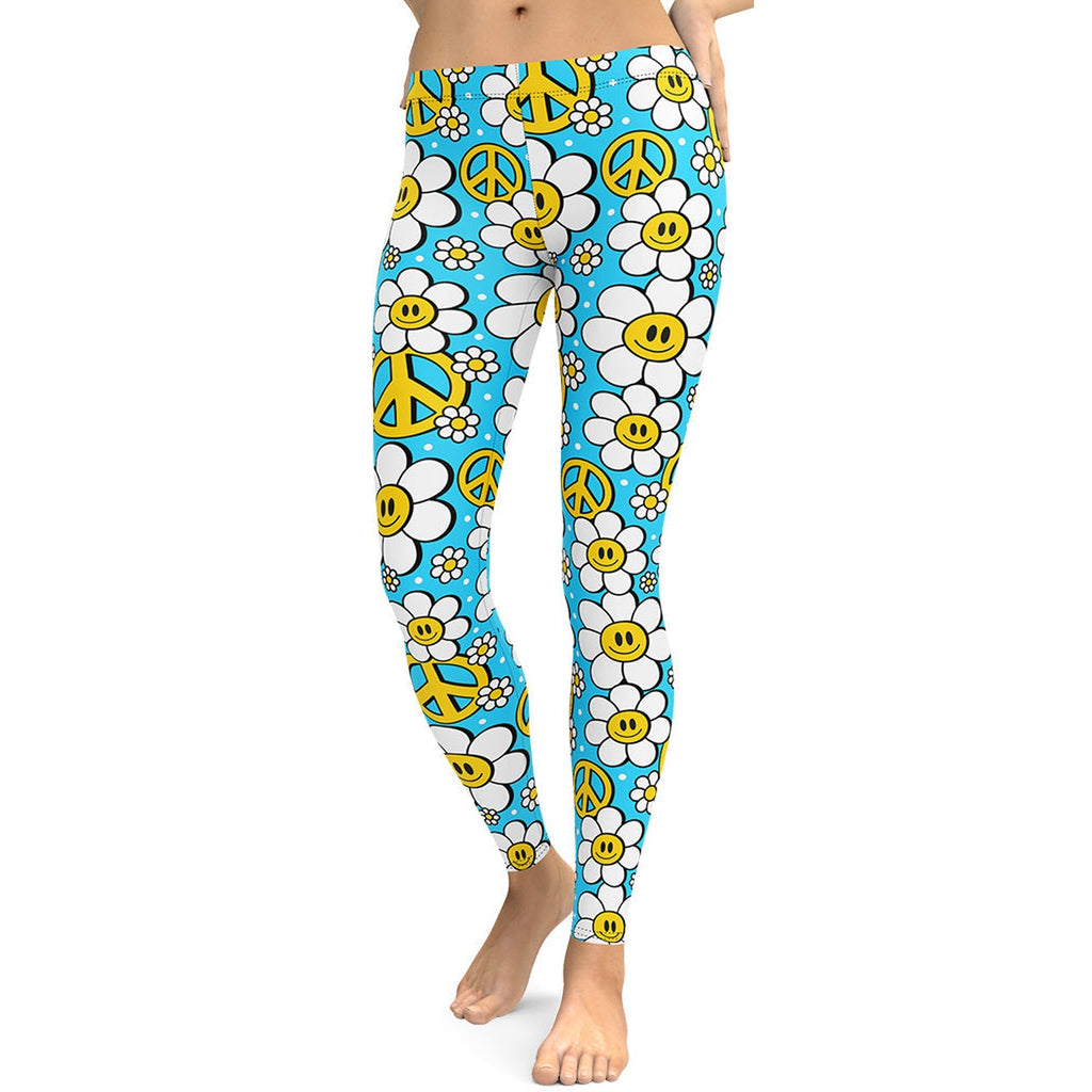 Hippie Flower Pattern Leggings