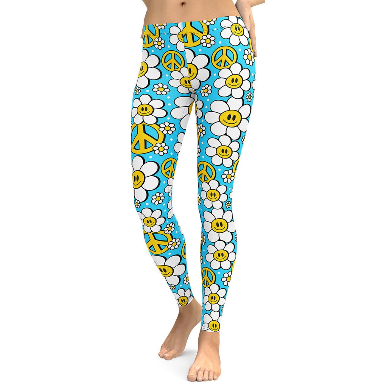 Hippie Flower Pattern Leggings