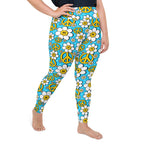 Hippie Flower Pattern Plus Size Leggings
