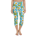 Hippie Flower Pattern Yoga Capris