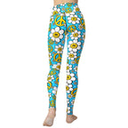 Hippie Flower Pattern Yoga Leggings