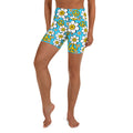 Hippie Flower Pattern Yoga Shorts