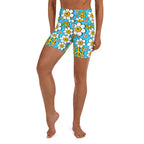 Hippie Flower Pattern Yoga Shorts