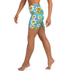 Hippie Flower Pattern Yoga Shorts