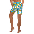 Hippie Flower Pattern Yoga Shorts