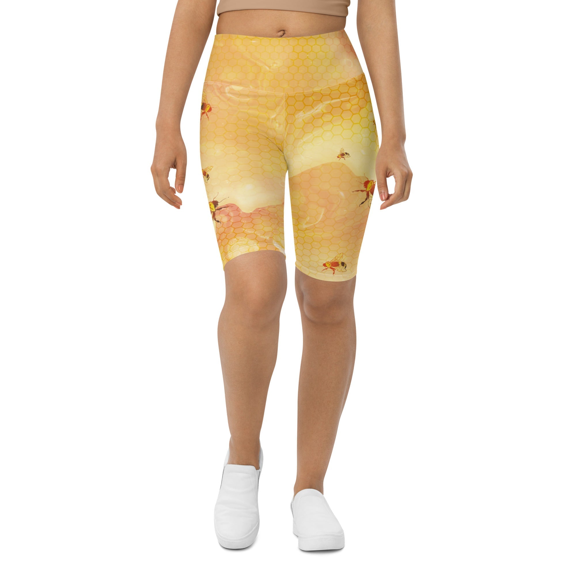 Honey Bee Biker Shorts