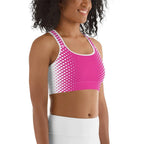 Hot Pink Optical Illusion Sports Bra