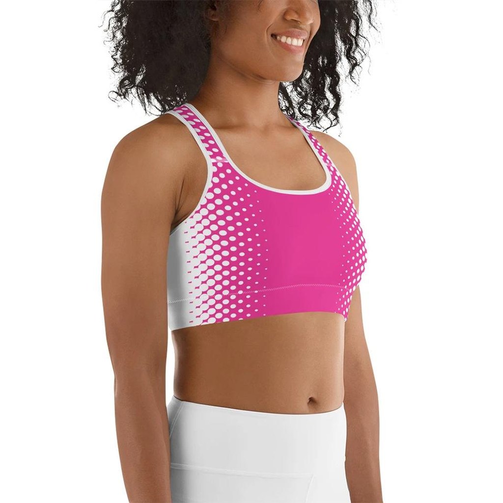 Hot Pink Optical Illusion Sports Bra