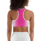 Hot Pink Optical Illusion Sports Bra