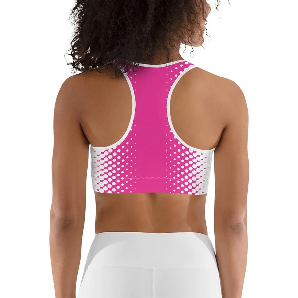 Hot Pink Optical Illusion Sports Bra