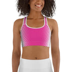Hot Pink Optical Illusion Sports Bra