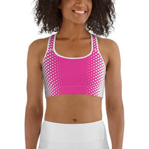 Hot Pink Optical Illusion Sports Bra