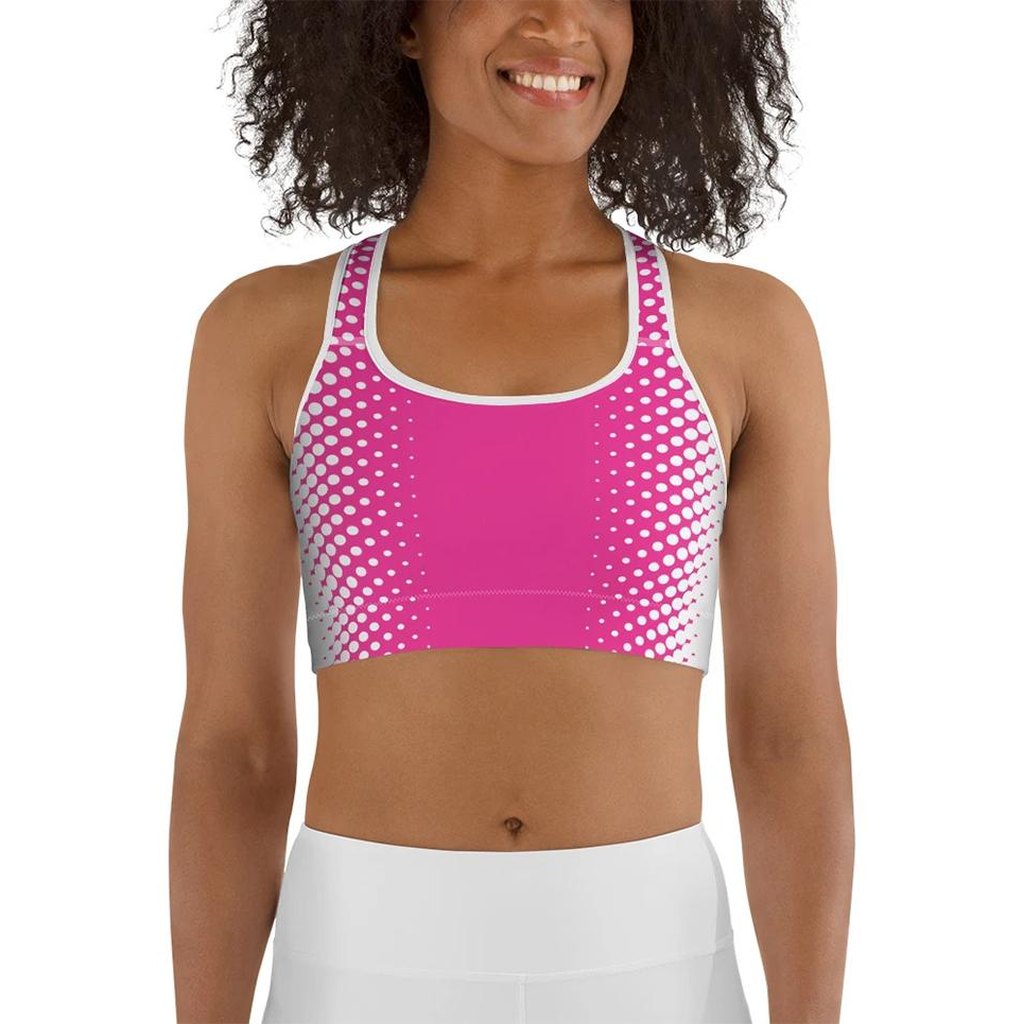 Hot Pink Optical Illusion Sports Bra