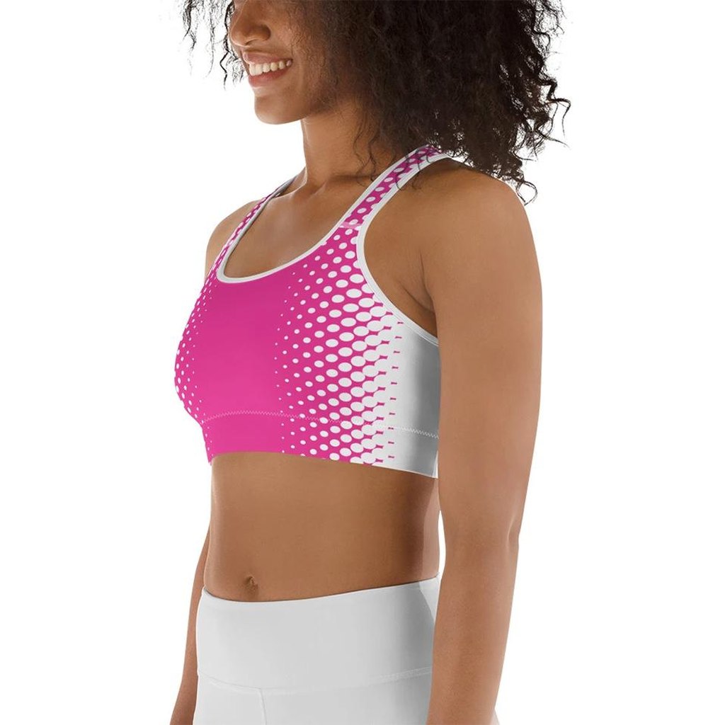 Hot Pink Optical Illusion Sports Bra