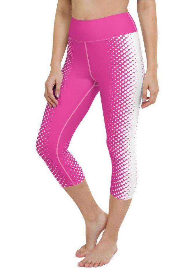 Hot Pink Optical Illusion Yoga Capris