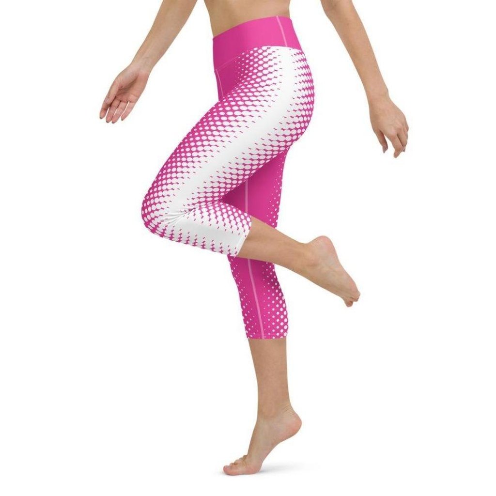 Hot Pink Optical Illusion Yoga Capris