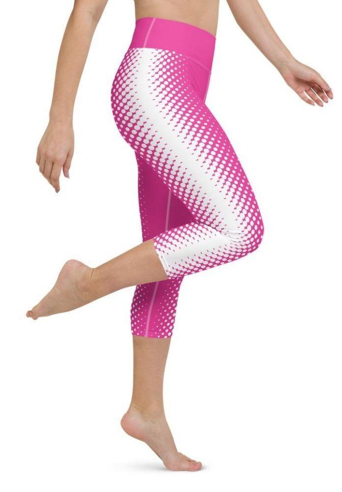Hot Pink Optical Illusion Yoga Capris