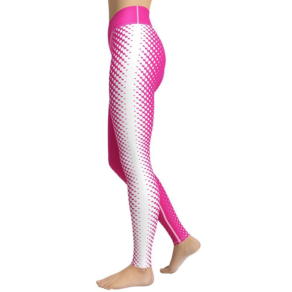 Hot Pink Optical Illusion Yoga Leggings