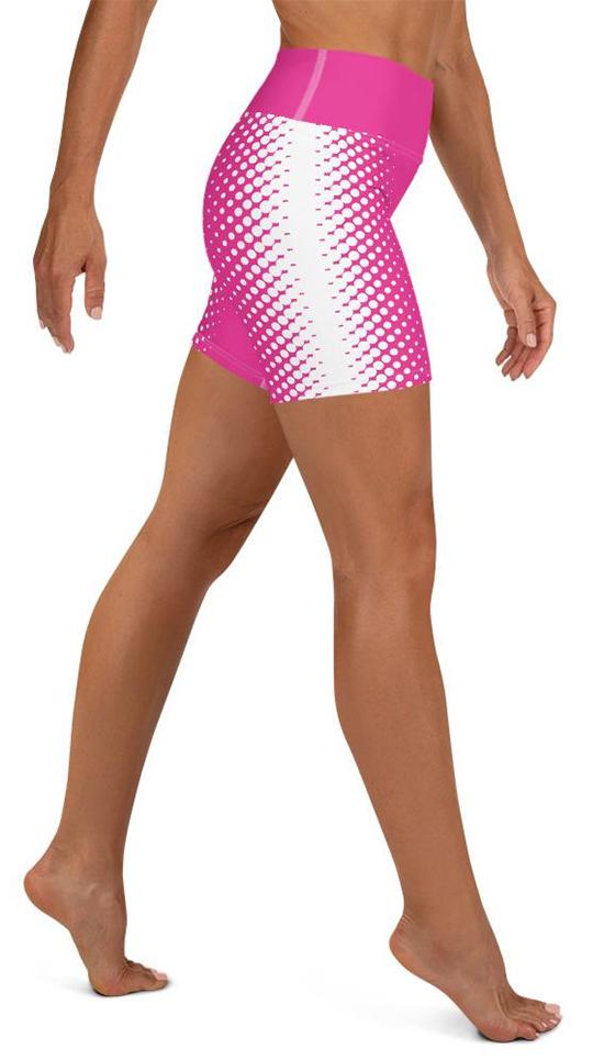 Hot Pink Optical Illusion Yoga Shorts