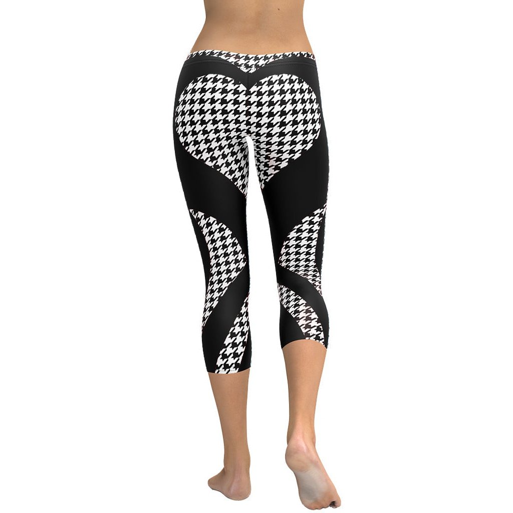 Houndstooth Heart Shaped Capris