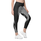 Houndstooth Heart Shaped Crossover Leggings With Pockets