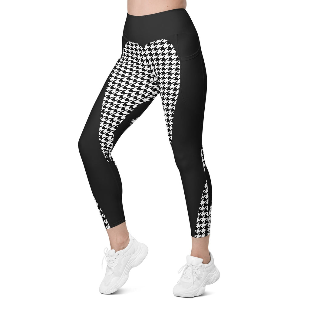 Houndstooth Heart Shaped Leggings With Pockets