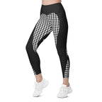 Houndstooth Heart Shaped Leggings With Pockets