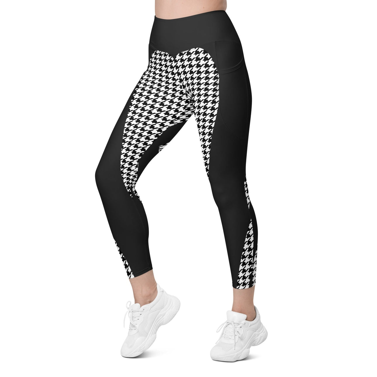 Houndstooth Heart Shaped Leggings With Pockets