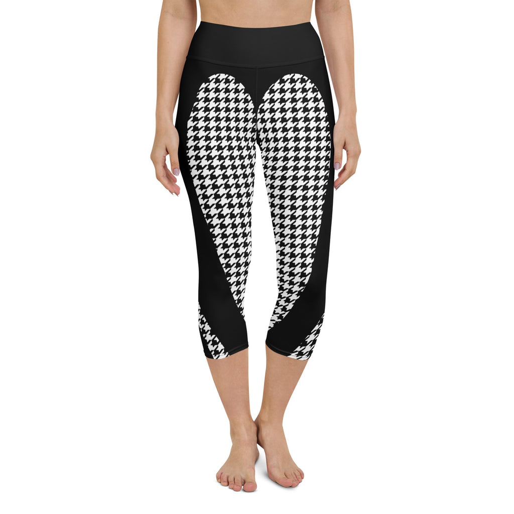 Houndstooth Heart Shaped Yoga Capris