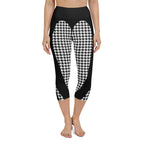 Houndstooth Heart Shaped Yoga Capris