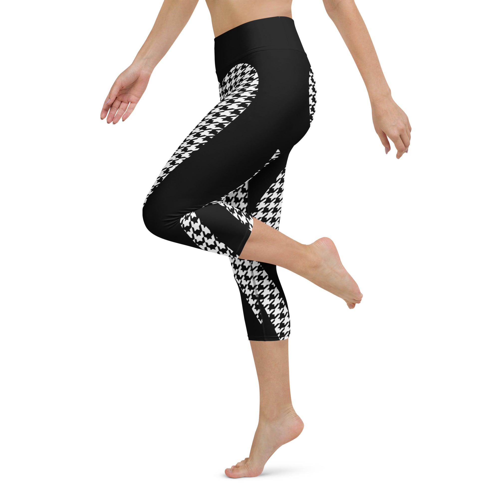 Houndstooth Heart Shaped Yoga Capris
