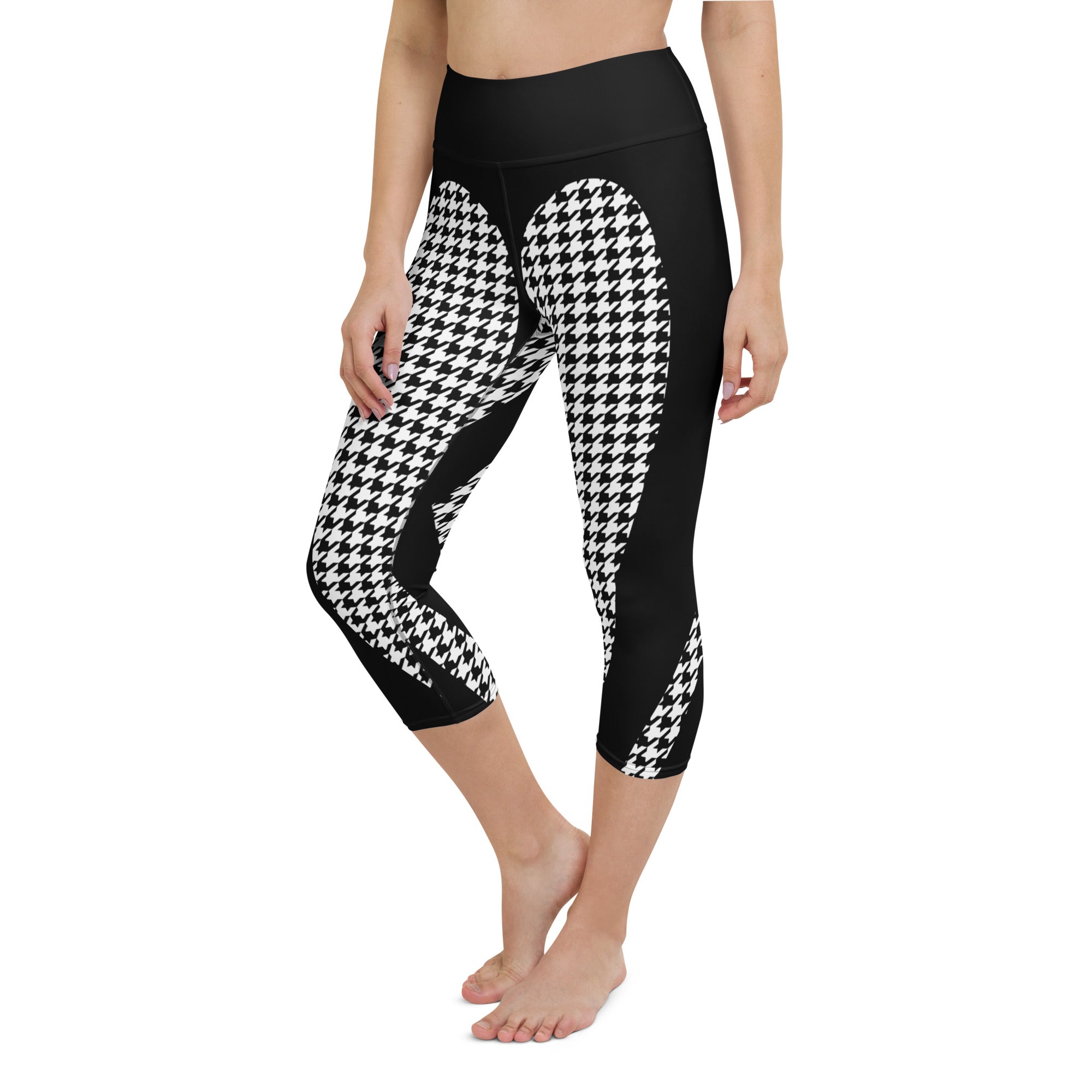 Houndstooth Heart Shaped Yoga Capris