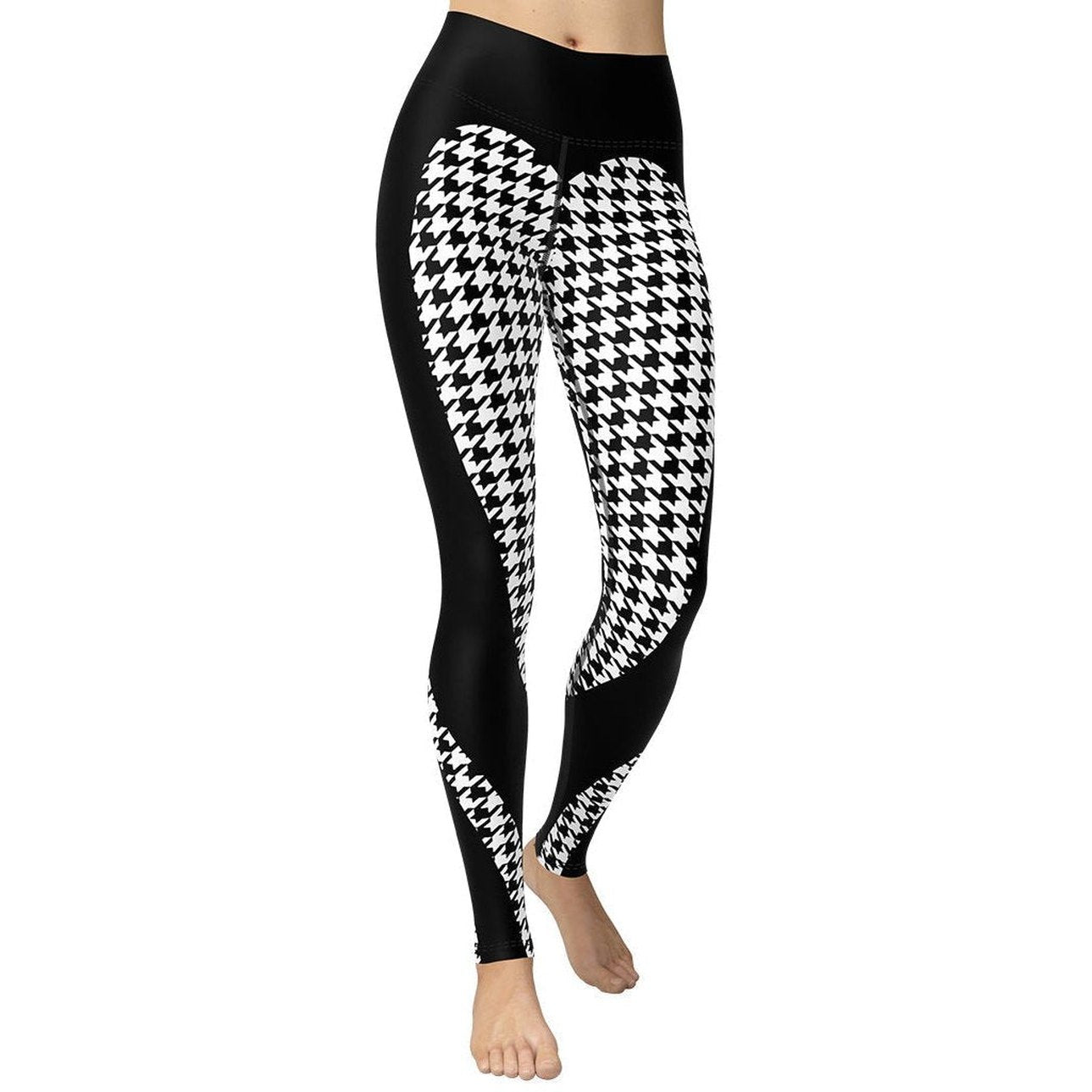 Houndstooth Heart Shaped Yoga Leggings