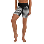 Houndstooth Heart Shaped Yoga Shorts