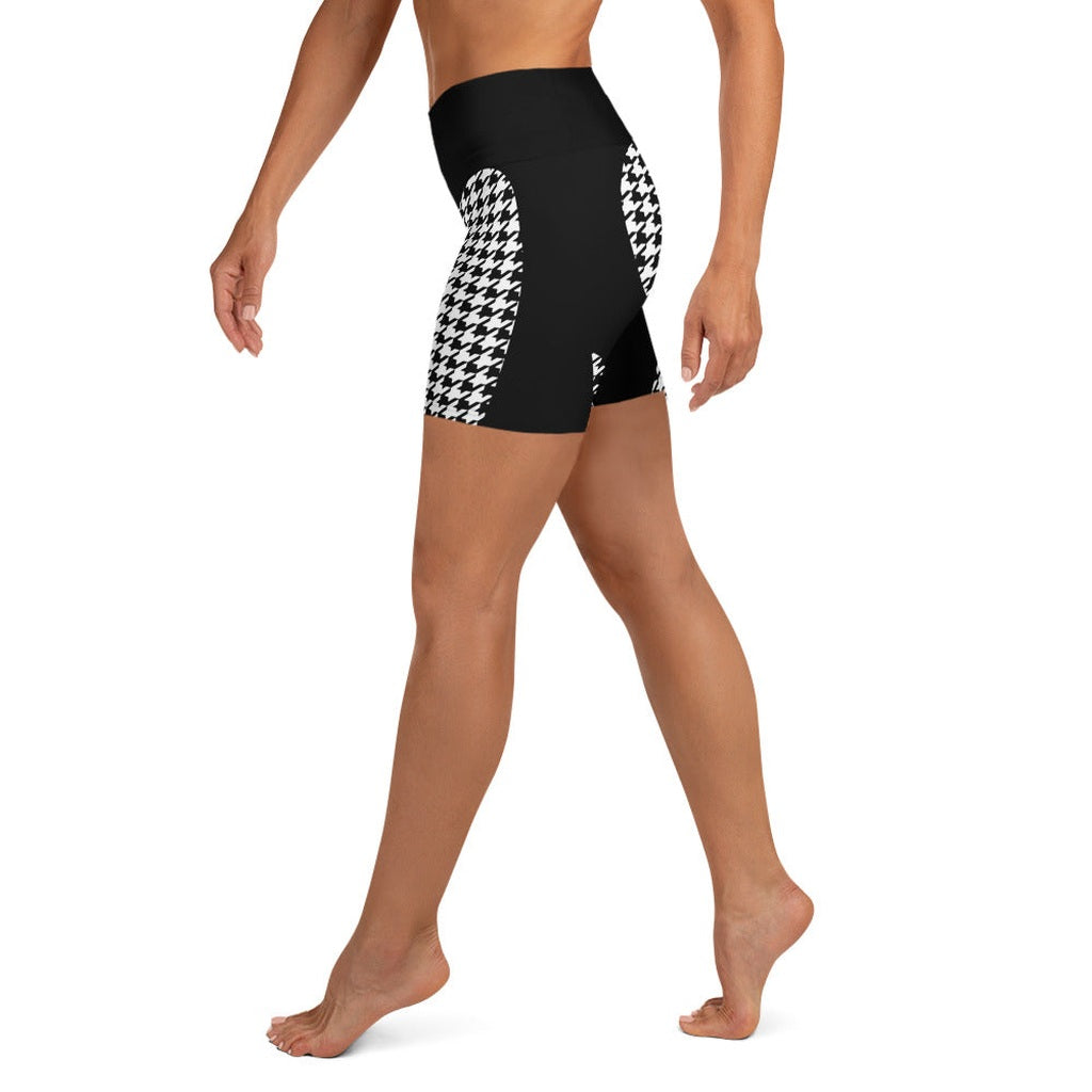 Houndstooth Heart Shaped Yoga Shorts