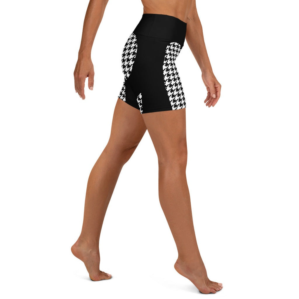 Houndstooth Heart Shaped Yoga Shorts