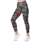 I Love You Crossover Leggings With Pockets