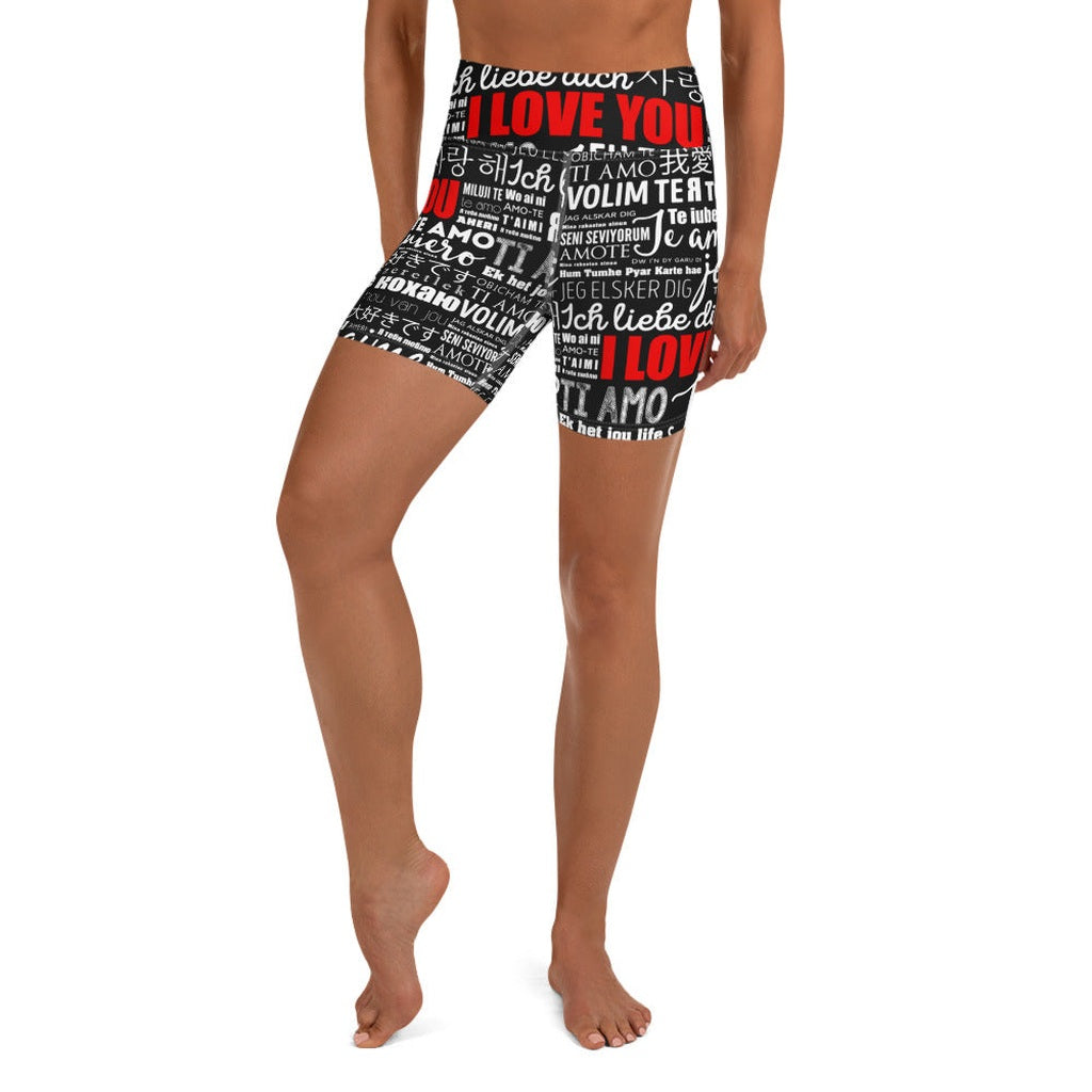 I Love You Yoga Shorts