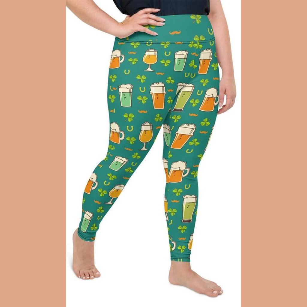 Irish Beer Plus Size Leggings - FiercePulse - Premium Workout Leggings - Yoga Pants