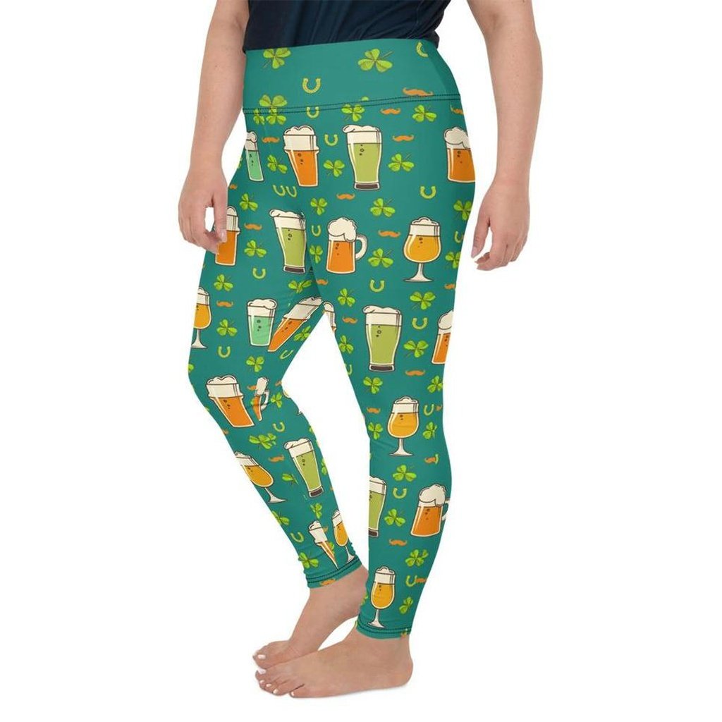 Irish Beer Plus Size Leggings - FiercePulse - Premium Workout Leggings - Yoga Pants